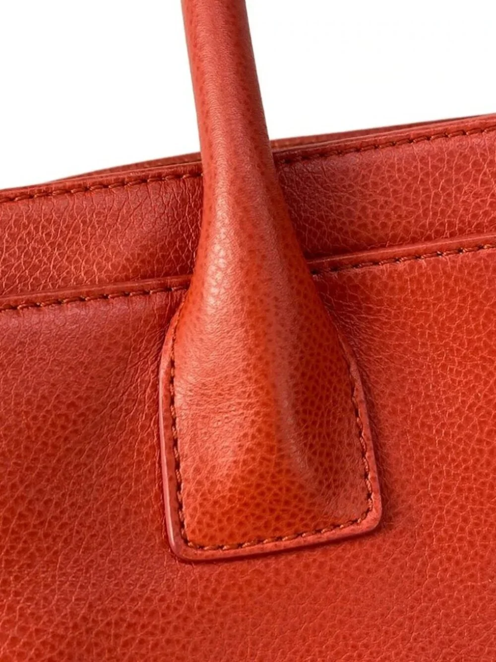 CHANEL Executive Tote Line A29293 Orange Grained Calf Leather Tote Bag